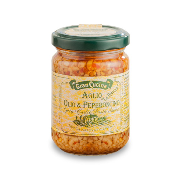 Česnek, olivový olej a chilli papričky 130g