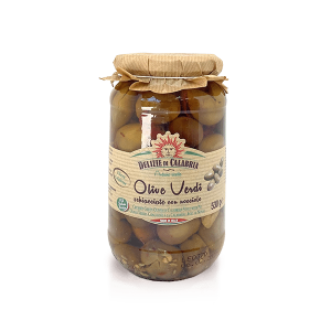 Drcené zelené olivy s peckou 530g