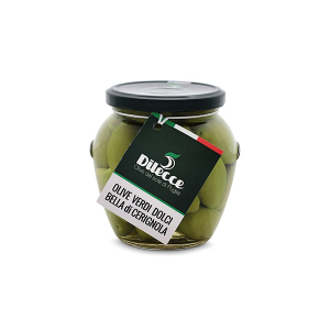 Zelené olivy Bella di Cerignola ve skle orcio - celé 550g