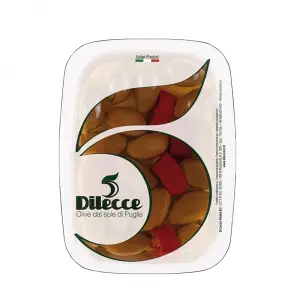 Olivy zelené bez pecky s paprikovou příchutí pikantní 260g