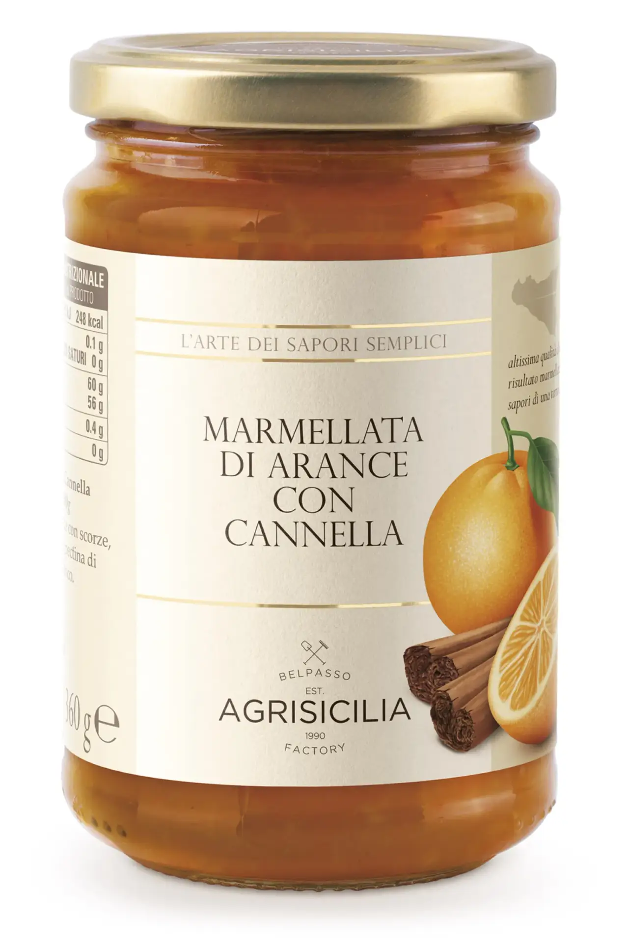 Agrisicilia pomerančová marmeláda se skořicí 360g