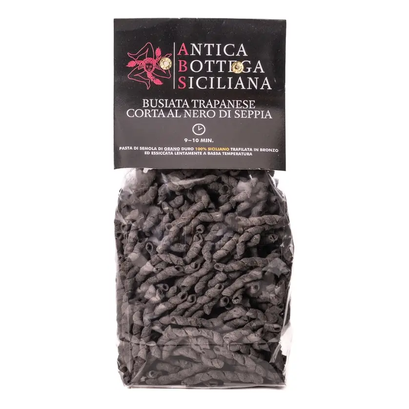 Krátke těstoviny s černou sépiou- Busiata Trapanese 500g